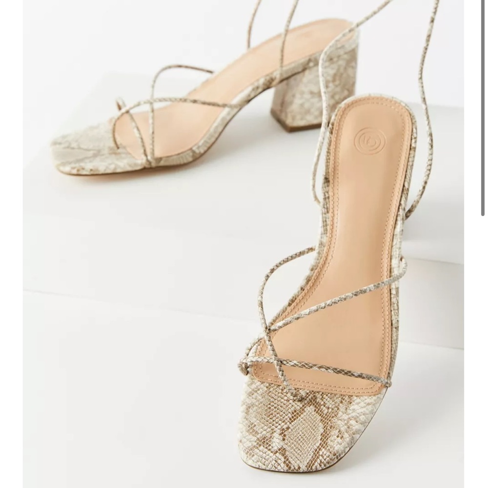 Urban Outfitters Alexa Strappy sandal in ‘Snake.’